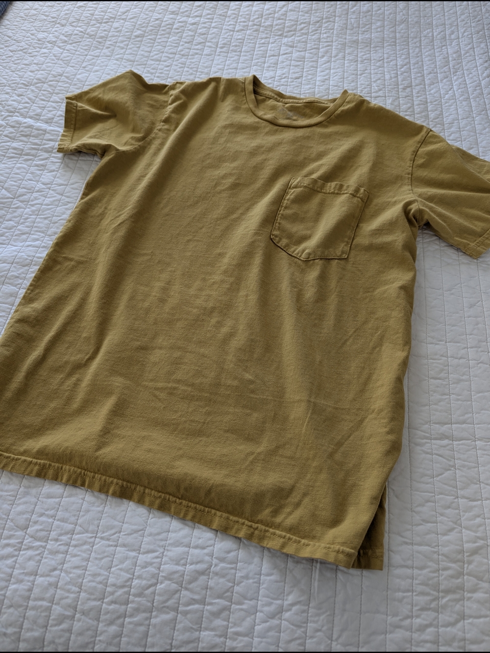 Iron & Resin Stock Tee - Pocket T-Shirt in Mustard - Like New